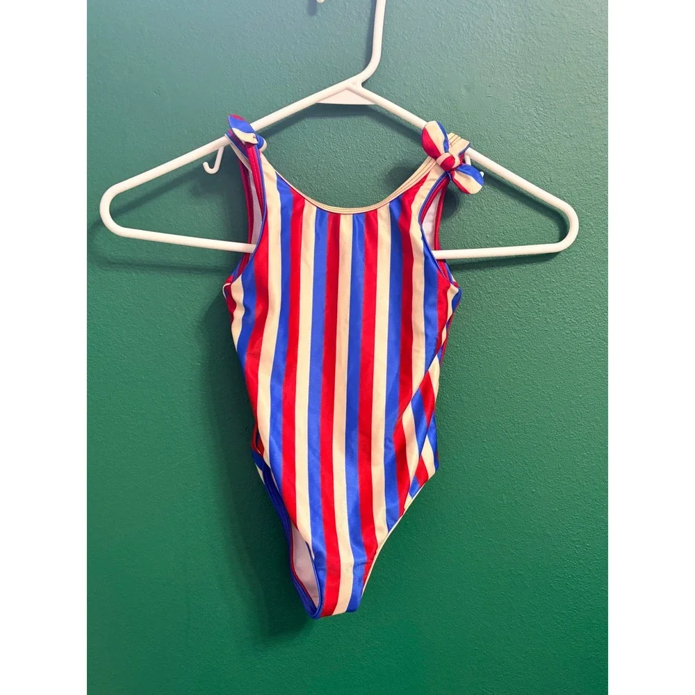 Cat & Jack Patriotic 1pc UPF50+ Swim Bathing Suit Toddler Girl 3T NEW NWT